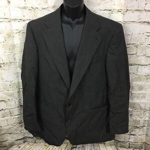 Chaps Ralph Lauren Dark Gray Plaid Suit Jacket